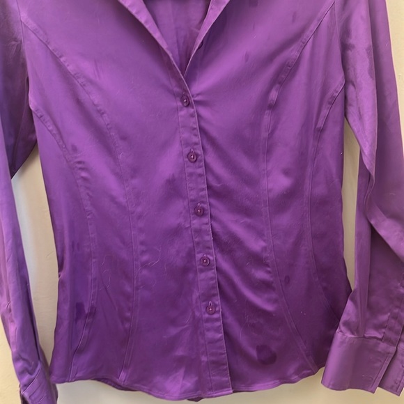 Antonio Melani Purple Button Down Shirt Size XS - Picture 5 of 11